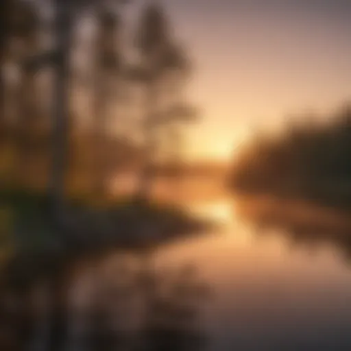 Scenic view of Long Lake at sunrise