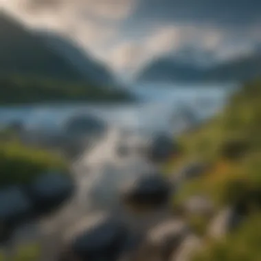 A vibrant ecosystem surrounding Mendenhall Glacier, showcasing flora and fauna