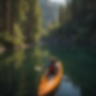 Visitors kayaking on Montecito Lake