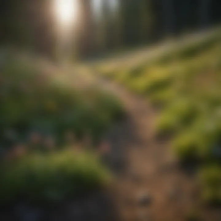 Wildflowers blooming along a scenic hiking route