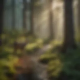 A serene landscape showcasing diverse wildlife in a natural habitat