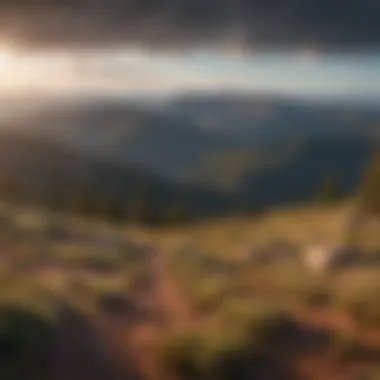 A panoramic view of the mountain range from Pikes Peak