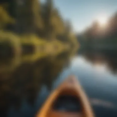 A tranquil lake reflecting the sky, ideal for kayaking