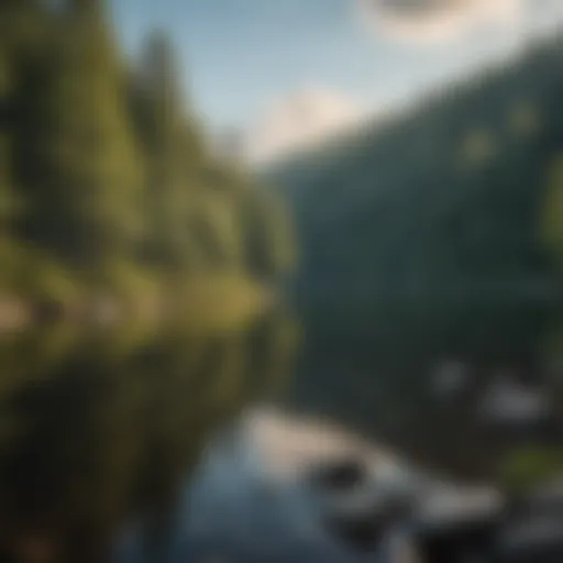 Scenic view of a tranquil lake surrounded by lush forests