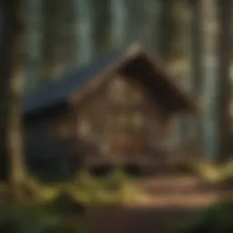 A serene cabin nestled among towering trees in Olympic National Park