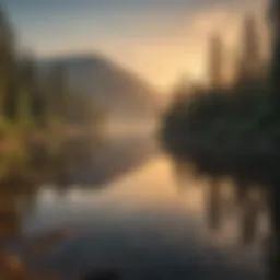 Breathtaking view of Rogue River at sunrise