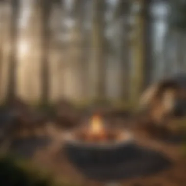 Cozy Campsite with Fire Pit Campsite setup with a cozy fire pit at Silver Lake RV Park