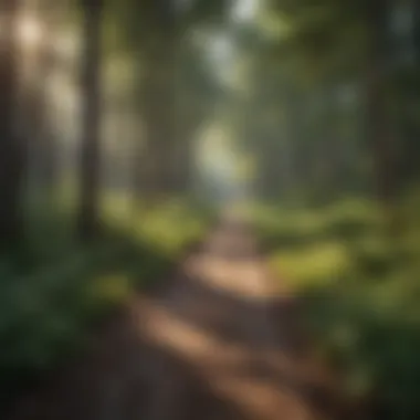 Pathway leading through the wooded areas of Silver Lake RV Park