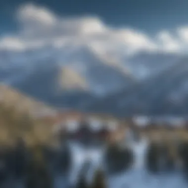 Scenic Beauty of Ruidoso’s Ski Terrain Breathtaking view of snow-covered mountains surrounding ski lodges
