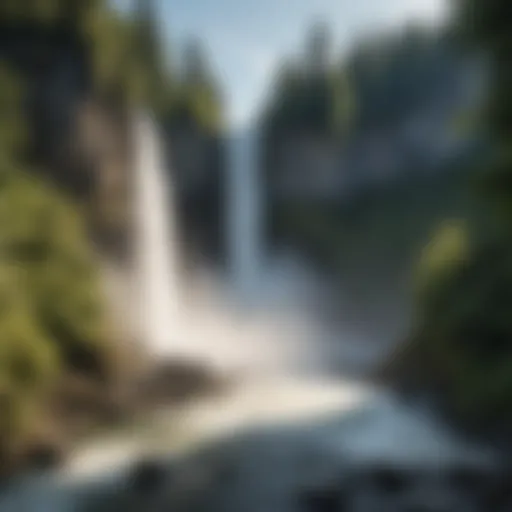 A breathtaking view of Snoqualmie Falls cascading into the river below