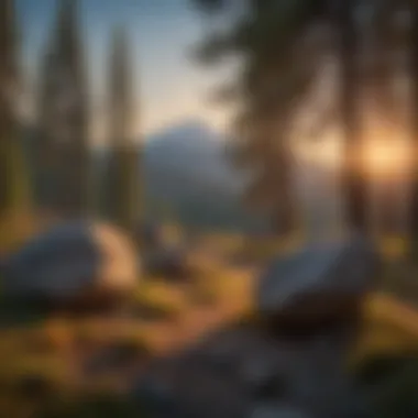 Ancient Echoes: A Sacred Site at Dusk Sacred site with ancient stones at sunset