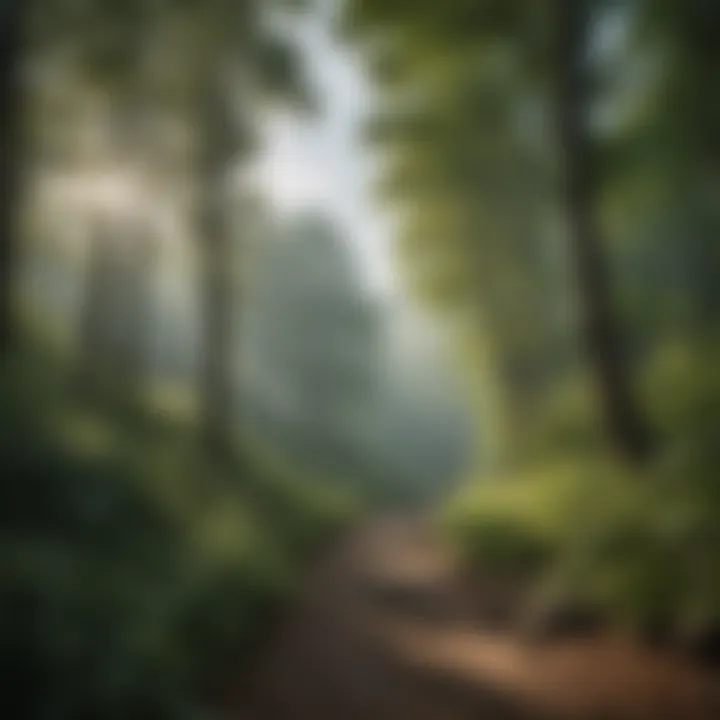 Scenic view of Storm King trails winding through dense forest