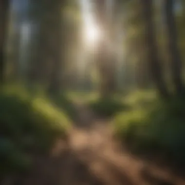 Scenic Trails: Accessing the Best Campsites A scenic trail leading to a picturesque Sun Valley campsite