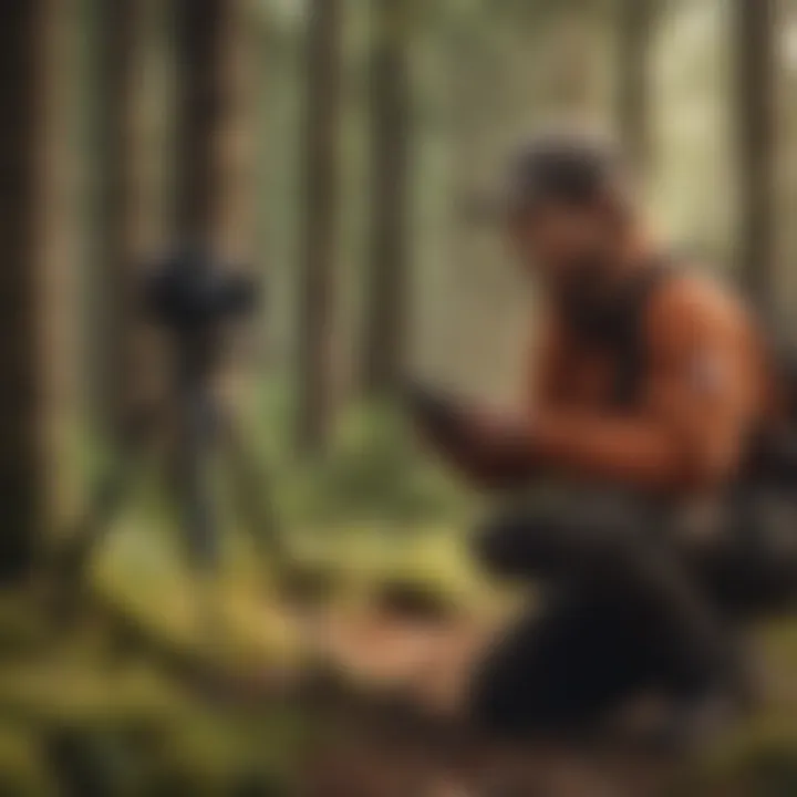 Forestry professional conducting a field survey