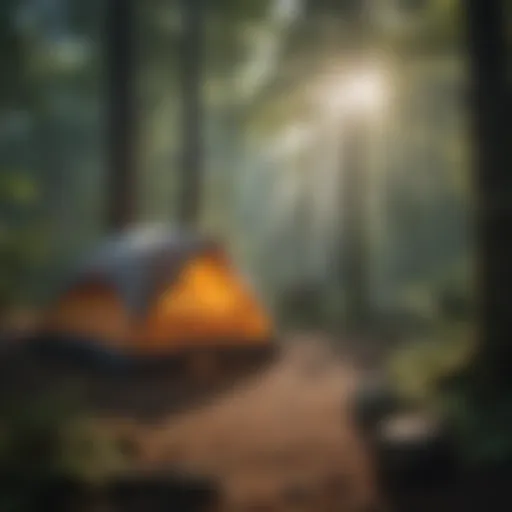 Scenic view of a tent campground in the Smoky Mountains