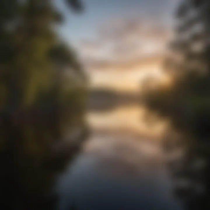 A serene view of the Apalachicola River at sunset