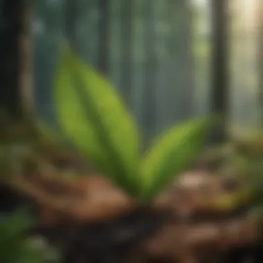 Arrow Shaped Leaf Plants in Forest Healthy arrow shaped leaf plants thriving in a forest environment