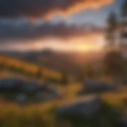 Scenic view of the Black Hills at sunset with vibrant colors