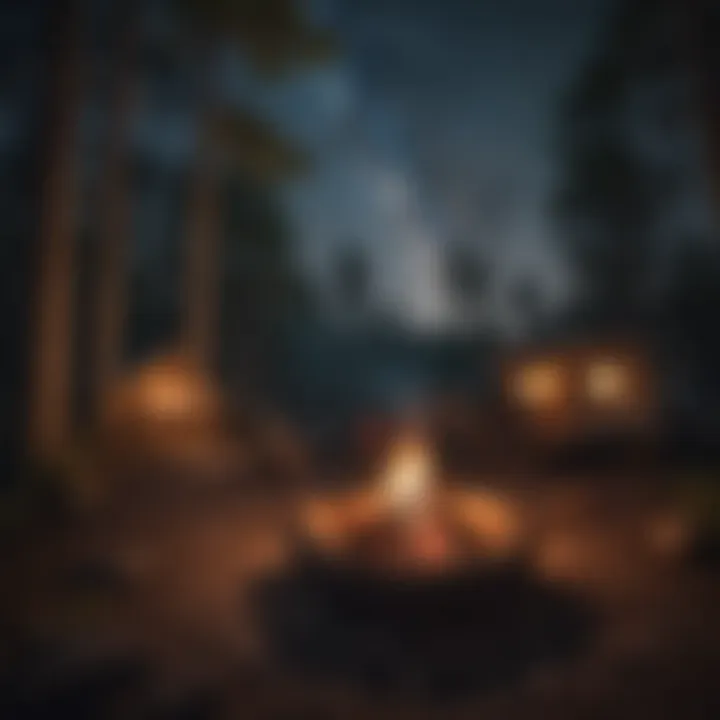 Campfire under the stars at a North Carolina campground