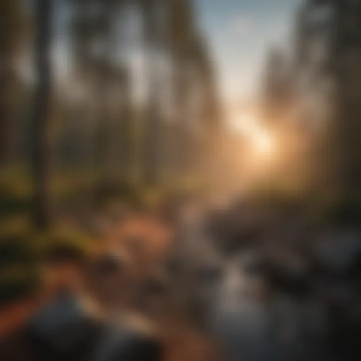 Scenic view of a North Carolina mountain campground at sunrise