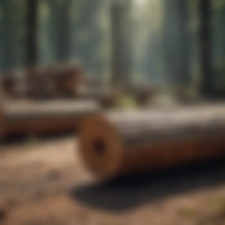 Wooden logs being prepared for CNC cutting showcasing efficiency