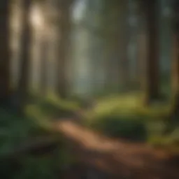 A lush forest showcasing diverse tree species and undergrowth.