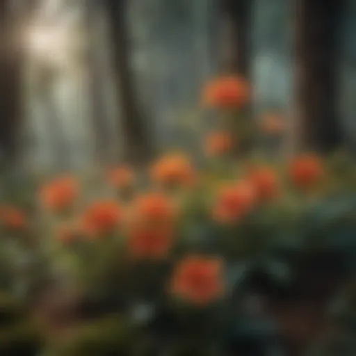 A vibrant display of endangered flowering plants showcasing their rare beauty