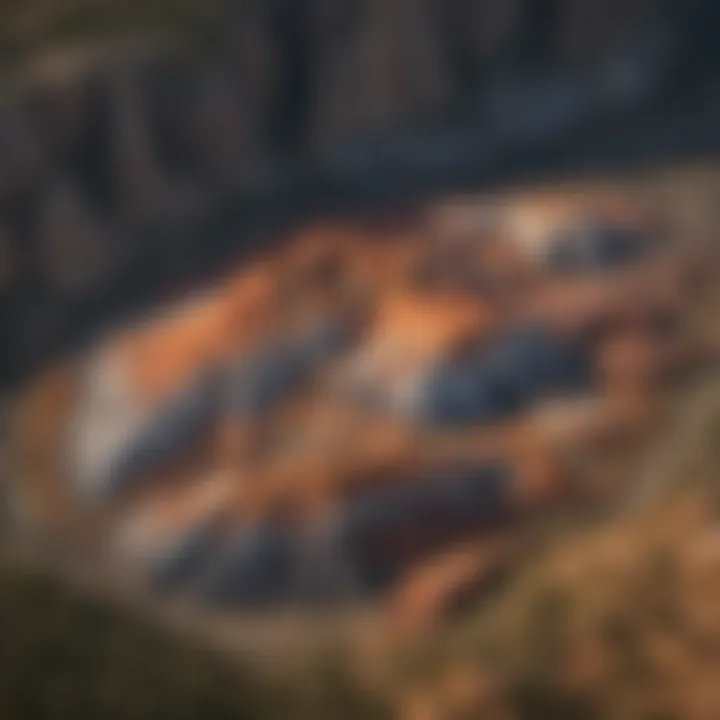 Aerial view of mesa formations illustrating geological complexity and biodiversity.