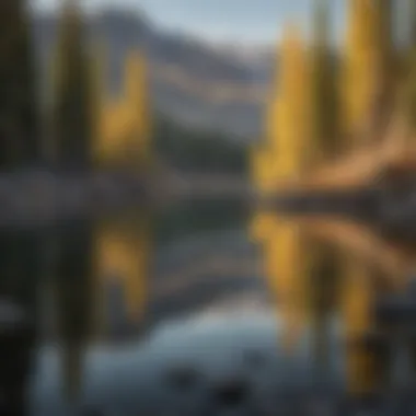 Reflections on a Lake in the Eastern Sierra A serene lake reflecting the mountains in Eastern Sierra