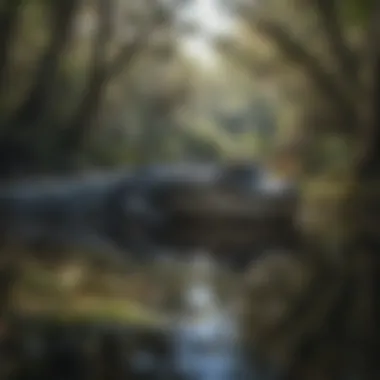 Wildlife in Florida Swamps An array of wildlife native to Florida swamps, including alligators and various bird species