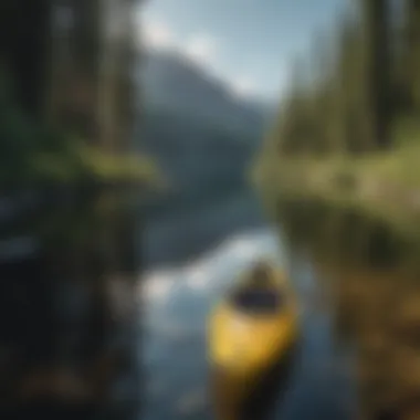 Kayaking on Idaho's Serene Lakes Kayaking on one of Idaho's serene lakes, surrounded by lush greenery.