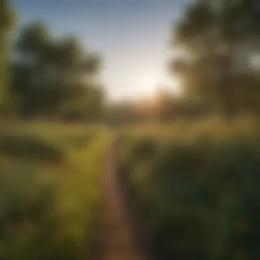 A lush agricultural field thriving due to effective pollination by bees