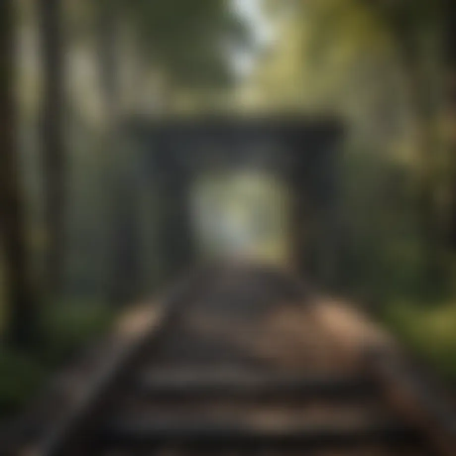 Historical trestle bridge in a forest setting