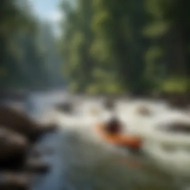 Kayakers navigating the gentle rapids of the Niobrara River