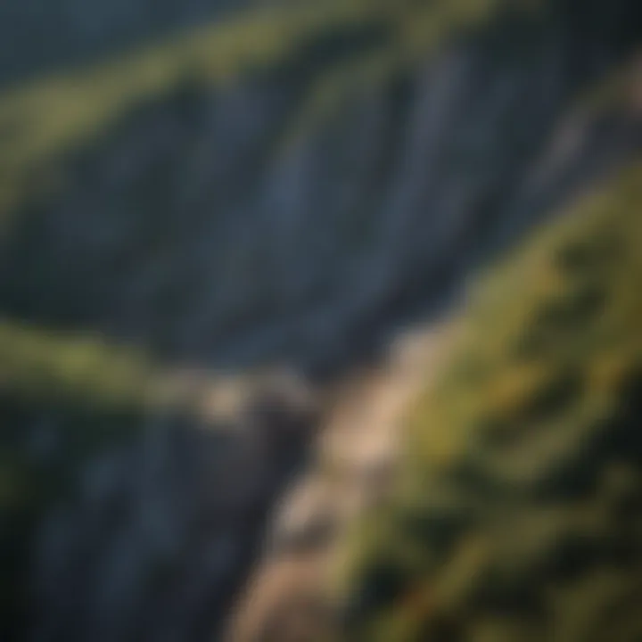 Aerial view of the Pennsylvania Canyon revealing its unique geological formations