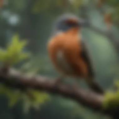 Endemic Avian Wonders: The Endangered Bird An endangered bird perched on a branch