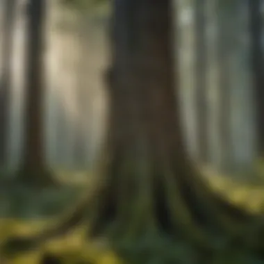 Diverse Tree Species in a Forest Lush forest scenery showcasing diverse tree species