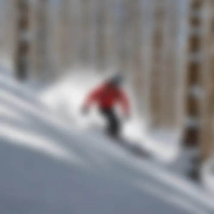 Skier gracefully navigating a challenging slope at Aspen