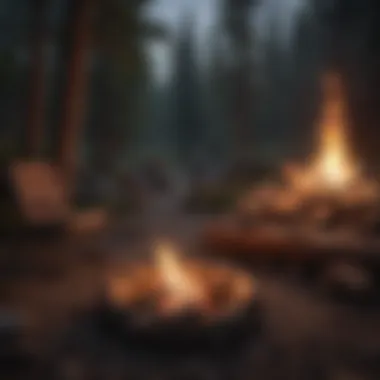 Cozy Campfire Experience Campfire setup at night in Spanish Flat Campground.