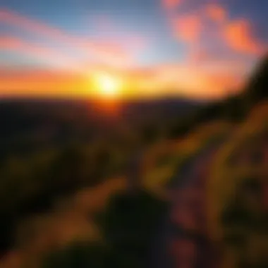 Breathtaking sunset over a Kentucky hillside trail