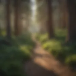 Lush forest trail at Lake Tahoe