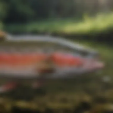 Close-up of a rainbow trout caught in pristine waters