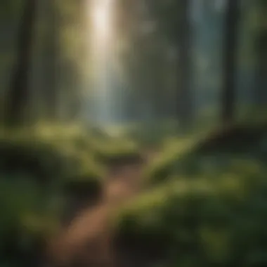 Sustainable Forest Landscape A serene forest landscape illustrating the impact of sustainable forest management