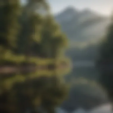 Serenity in Nature A tranquil lake reflecting the surrounding mountains, symbolizing Tennessee's natural beauty.