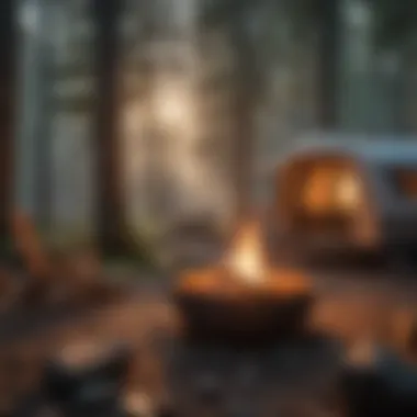 Enhancing the Camping Atmosphere Campfire setup for an immersive outdoor experience