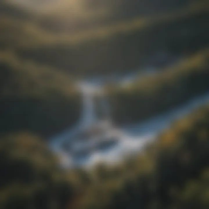 An aerial shot of the Waterville Valley Ski area amidst breathtaking landscapes.