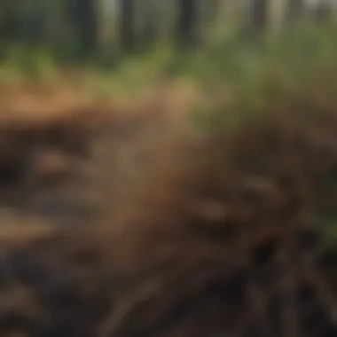 Close-up of pine straw in natural habitat