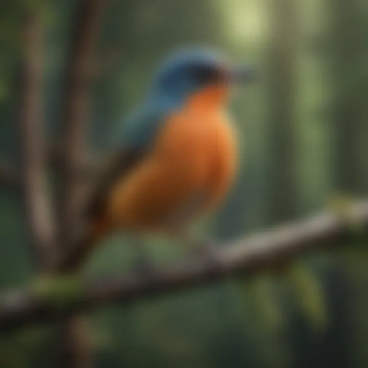 A close-up of a unique Idaho bird perched on a branch