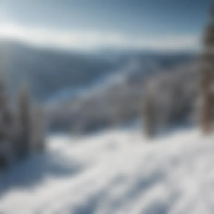 A panoramic view of the snow-covered Wolf Creek Ski Area