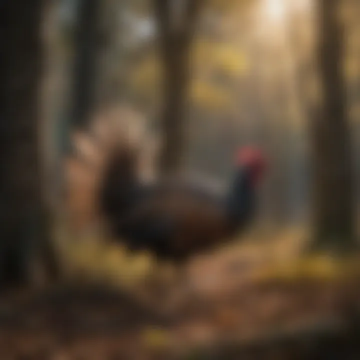 Gould's wild turkey foraging in its natural environment, highlighting its behavior